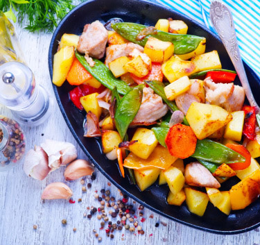 Sauté de porc aux légumes vapeur Magimix.